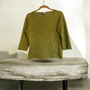 Columbia Green Women's 3/4 sleeve top 100% cotton size medium